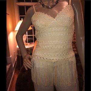 Yank Tassel Top light Yellow, adjustable straps S